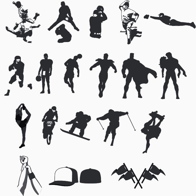 free vector High Quality Sport and Hero Silhouettes Collection  Vector